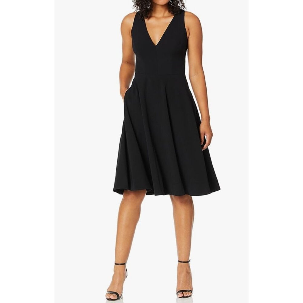 Dress the Population Women's Catalina Solid Sleeveless Fit & Flare dress‎ sz XL